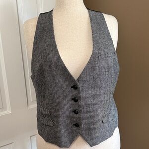GAP Women's Gray Houndstooth Vest